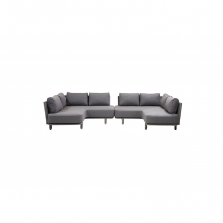 Sofa gris MOMENTS en forme de U