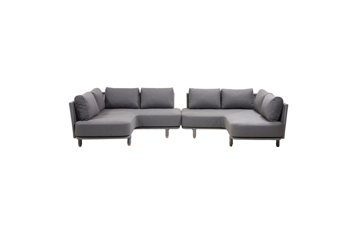 Sofa gris MOMENTS en forme de U
