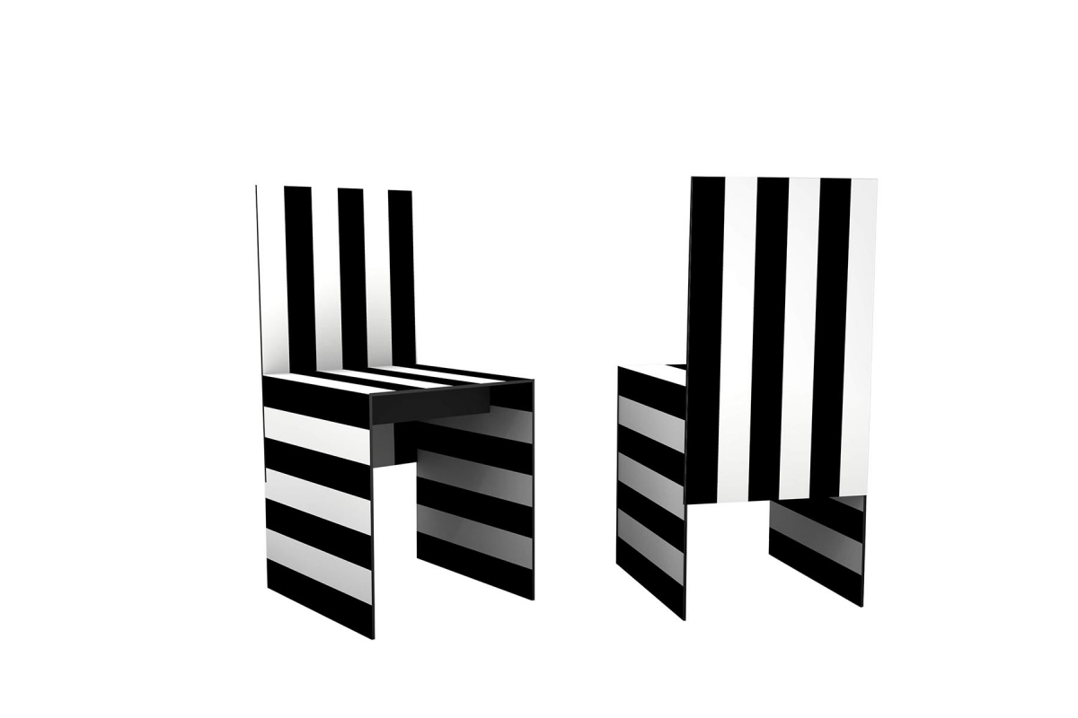 Chaise rayures SIMBOLO Noir et blanc