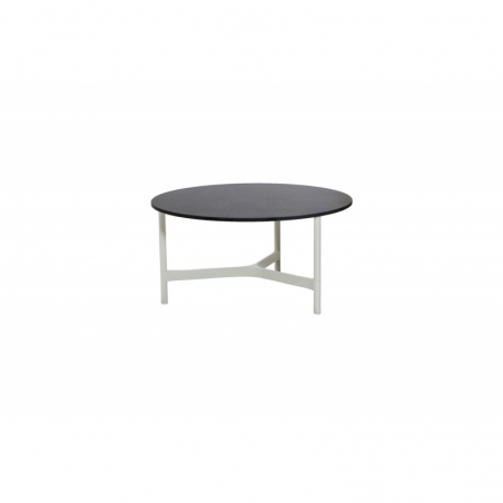 Variante table TWIST Ronde diam90cm pieds blanc Dark grey