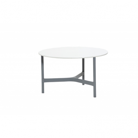 Table TWIST ronde Ø70cm pieds alu Light grey Whrite