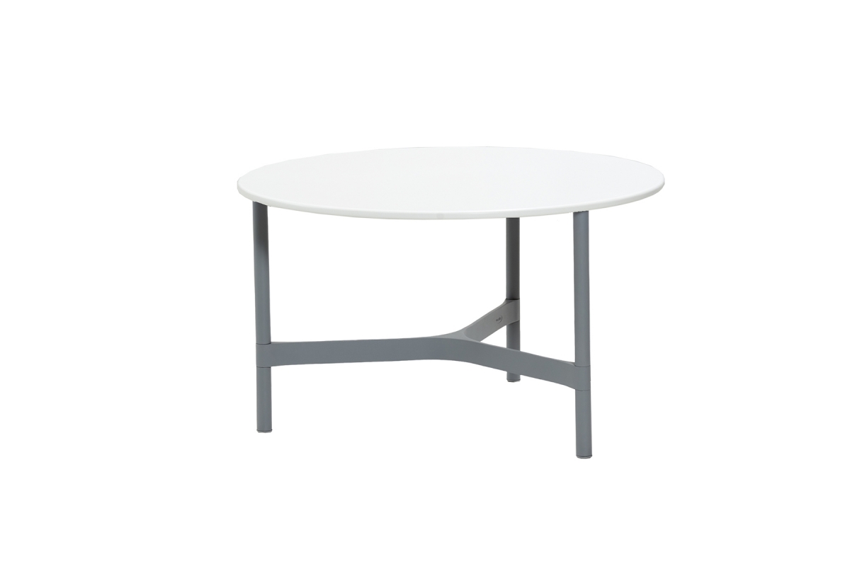 Table TWIST ronde Ø70cm pieds alu Light grey Whrite