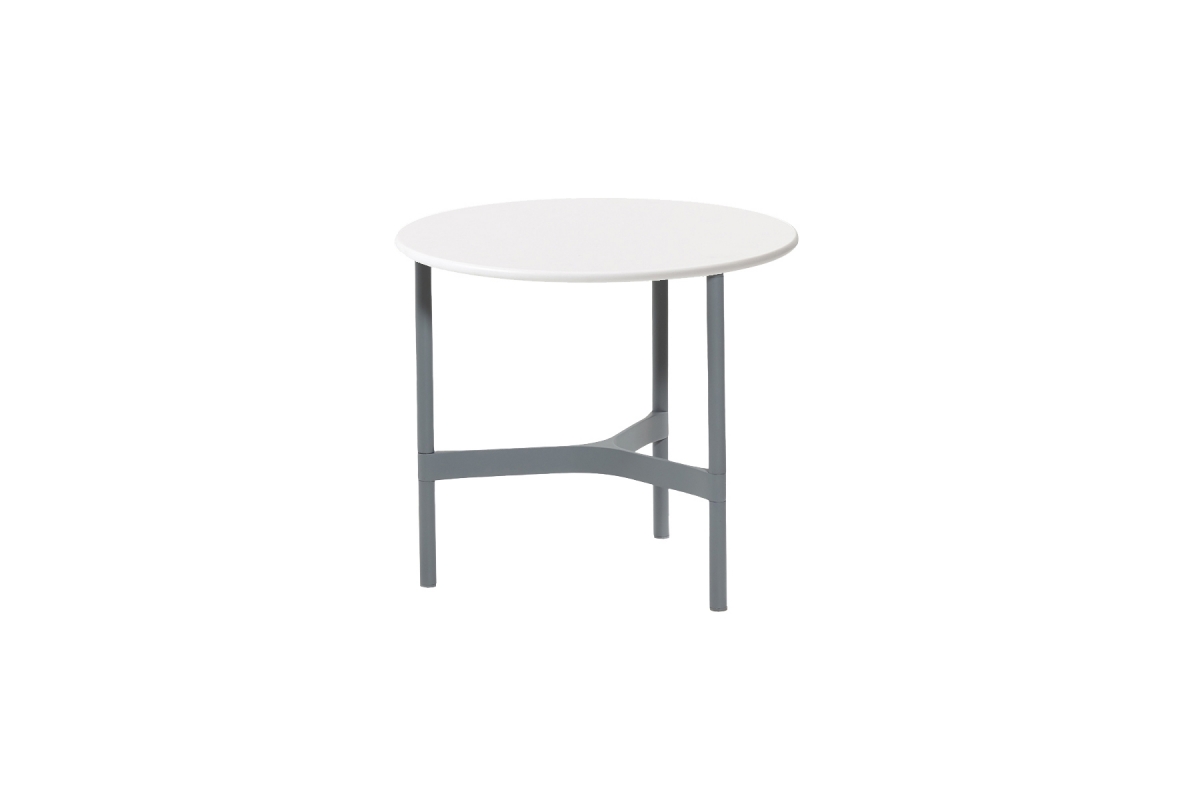 Table TWIST ronde Ø45cm pieds alu Light grey White