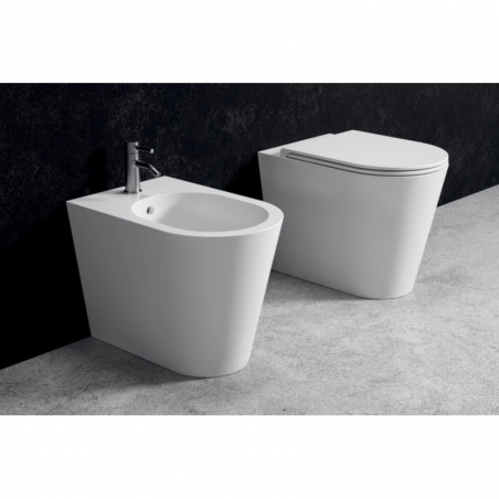 Toilettes à poser HIDE ROUND 57x37cm Blanc mat